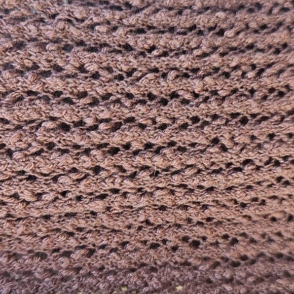 Abercrombie & Fitch Brown Knit Swim Cover Up Mini Dress with Cream Trim - Picture 7 of 11